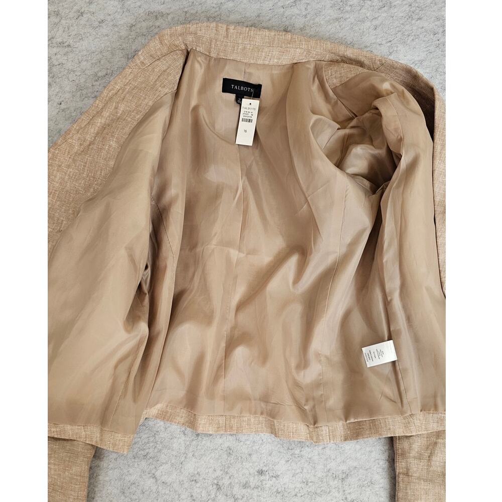 Talbots Cropped 100% Linen Blazer Jacket, 6 Button, Womens Sz 16, New, NWT - Picture 5 of 12